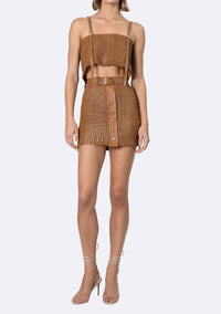 Nonchalant Label Kaiden Mini Skirt in honey - women's skirt