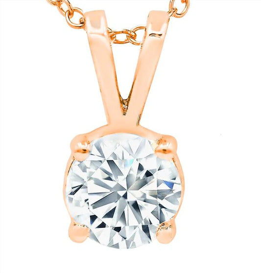 Diana M Jewels - 14kt 3.00 Cts Lab Grown Diamond Solitaire Necklace