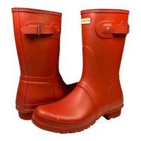 HUNTER Women's Original Short Matte Rain Boots in military red - women's shoe - view 6