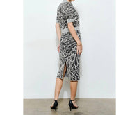 Ina Fashion - Glitter Detail Abstract Jacquard Knit Top