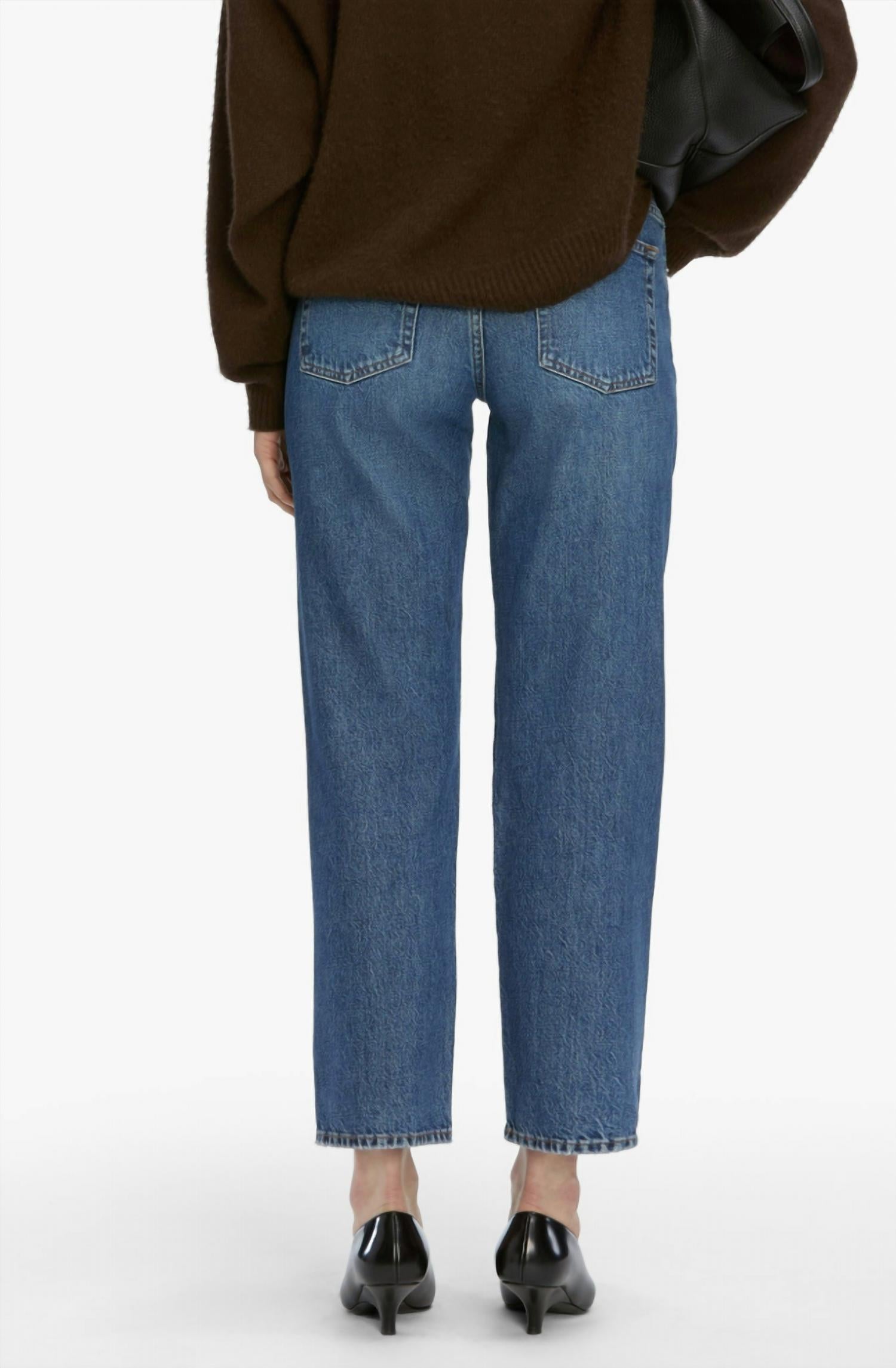 FRAME Hang Straight Leg Jeans in decode - women's jeans - detail view