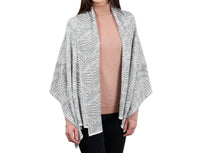Saol Knitwear Newgrange Fern Wrap in harbour grey - women's scarf