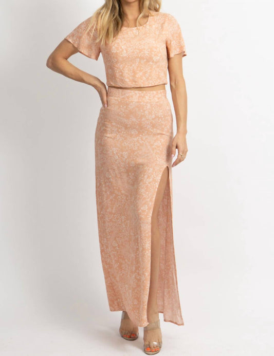 WOVEN PRINT MAXI AND CROP SET