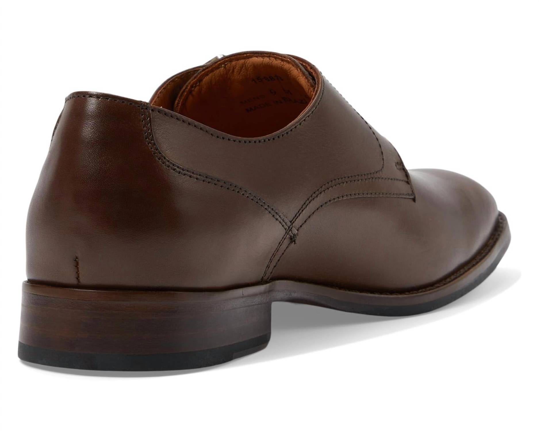 JOHNSTON & MURPHY Men's Richland Monk Strap Oxford Shoes in mahogany full grain - men's shoe - view 4