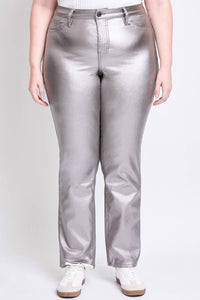 Ymi - Smoke High Rise Straight Leg Metallic Pants