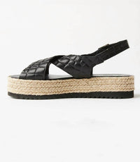 Christina Christi Women's Leather Espadrille Sandals in black - women's sandal - view 5