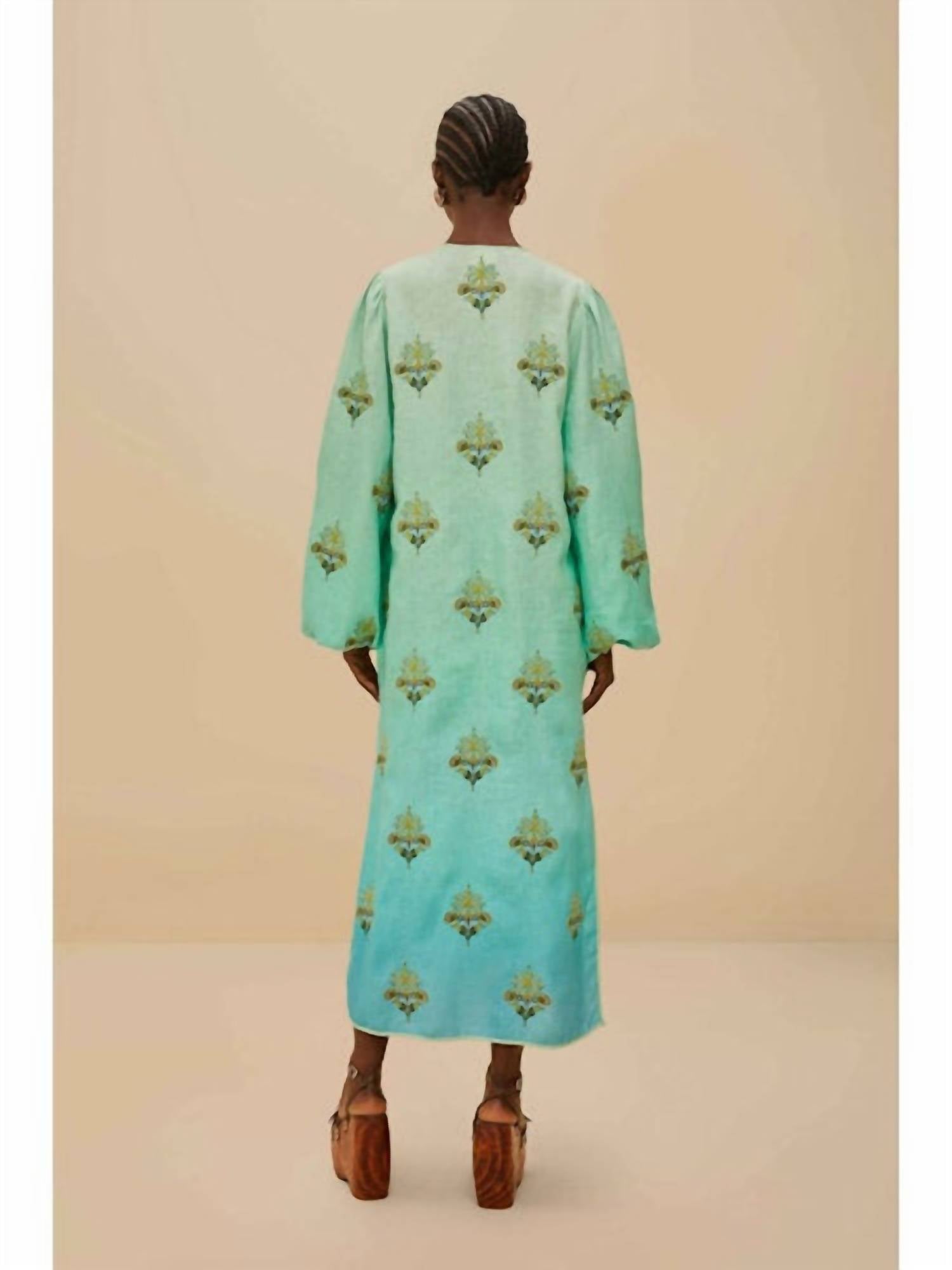 Farm Rio - Palm Tree Tapestry Embroidery Tunic Dress
