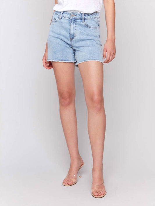 Charlie B - Embellished Stretch Denim Shorts
