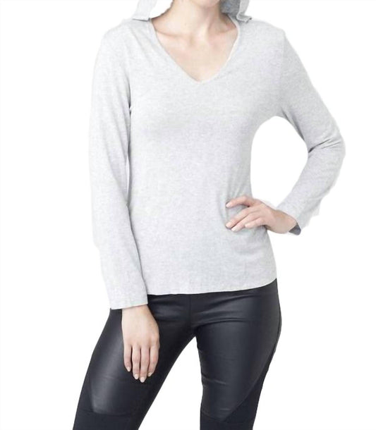 Hooded V-Neck Top