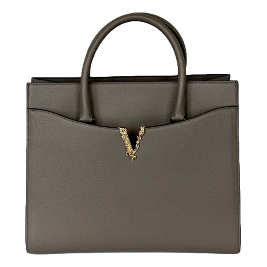 Versace - Women's Virtus Calfskin Leather Medium Top Handle Tote Bag