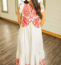 Fate - Vianca Butterfly Embroidered Midi Dress