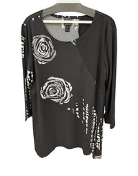 Clara Sun Woo - Women's Rose Print 3/4 Sleeve Tunic
