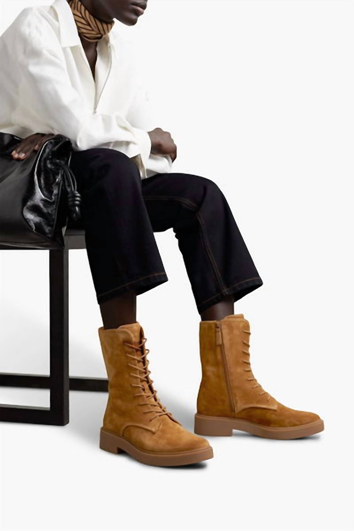 Vince - Women's Kady Suede Lace-up Tall Boots