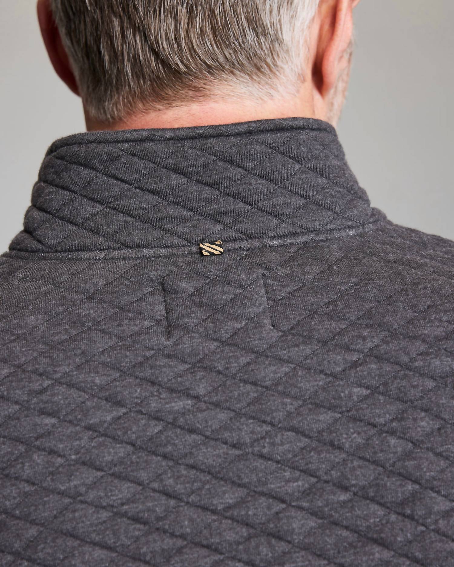 Billy Reid Diamond Quilt Half Zip Sweater in black - men's sweater - view 4