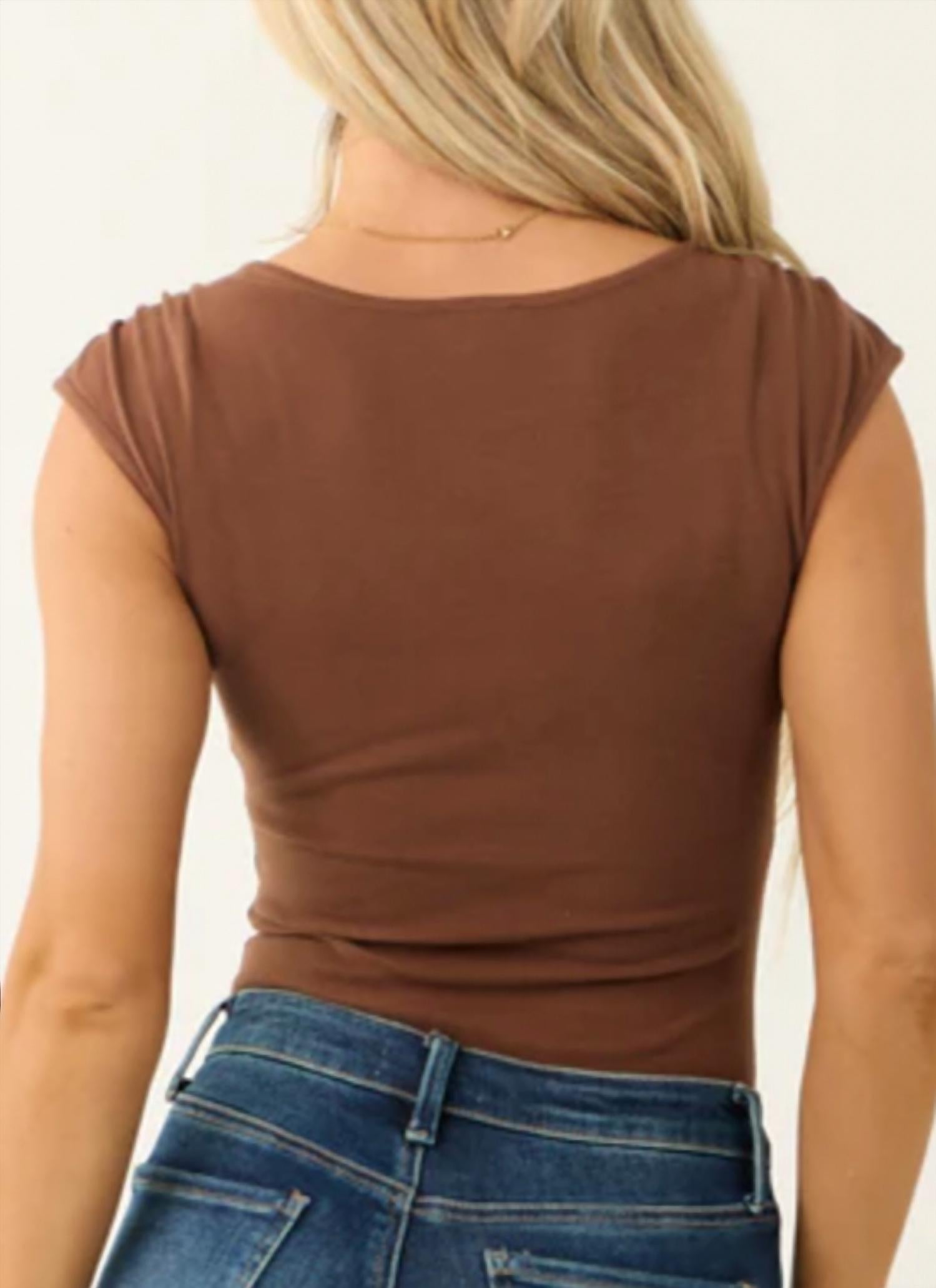Le Lis - V Neck Shirred Knit Bodysuit