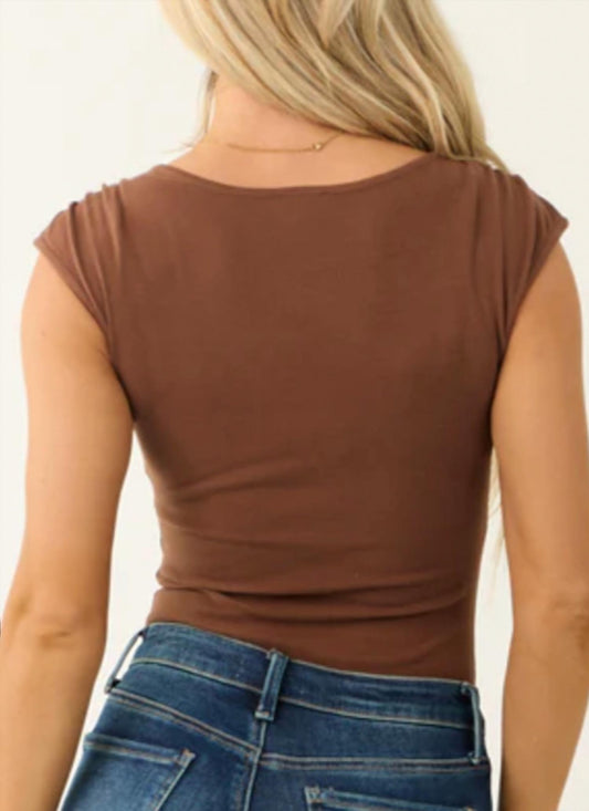 Le Lis - V Neck Shirred Knit Bodysuit