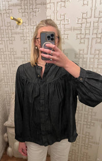 Entro - Button Front Long Sleeve Top
