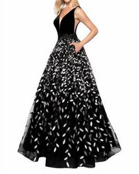 Velvet floral gown