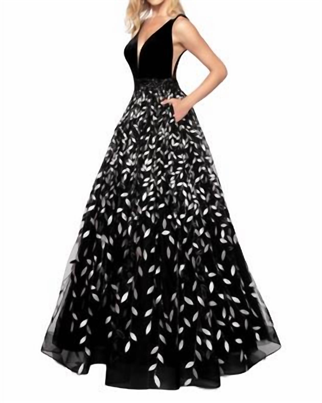 Velvet floral gown
