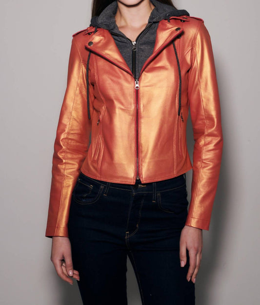 Jkt Nyc - Molly Metallic Leather Jacket