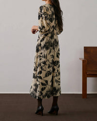 soeur Francine Midi Dress in pale yellow black - women's dress - detail view
