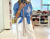 Kerri Rosenthal - Women's Mia Stripe Patchwork Shirt