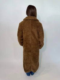 Katie J NYC Girls Paddie Coat in teddy bear brown - item - alternate view