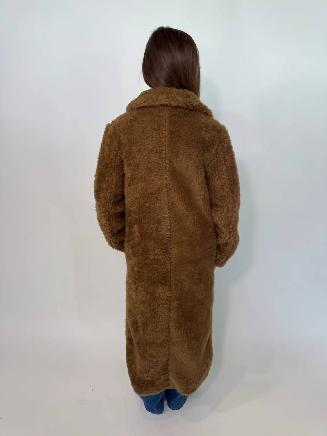 Katie J NYC Girls Paddie Coat in teddy bear brown - item - alternate view