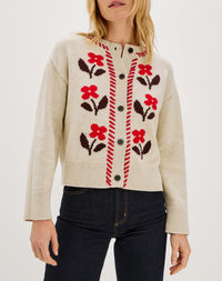Rails Mavie Cardigan in carmine floral 2 - women's cardigan