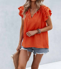 Miss Sparkling - Boho Ruffled Sleeve Blouse