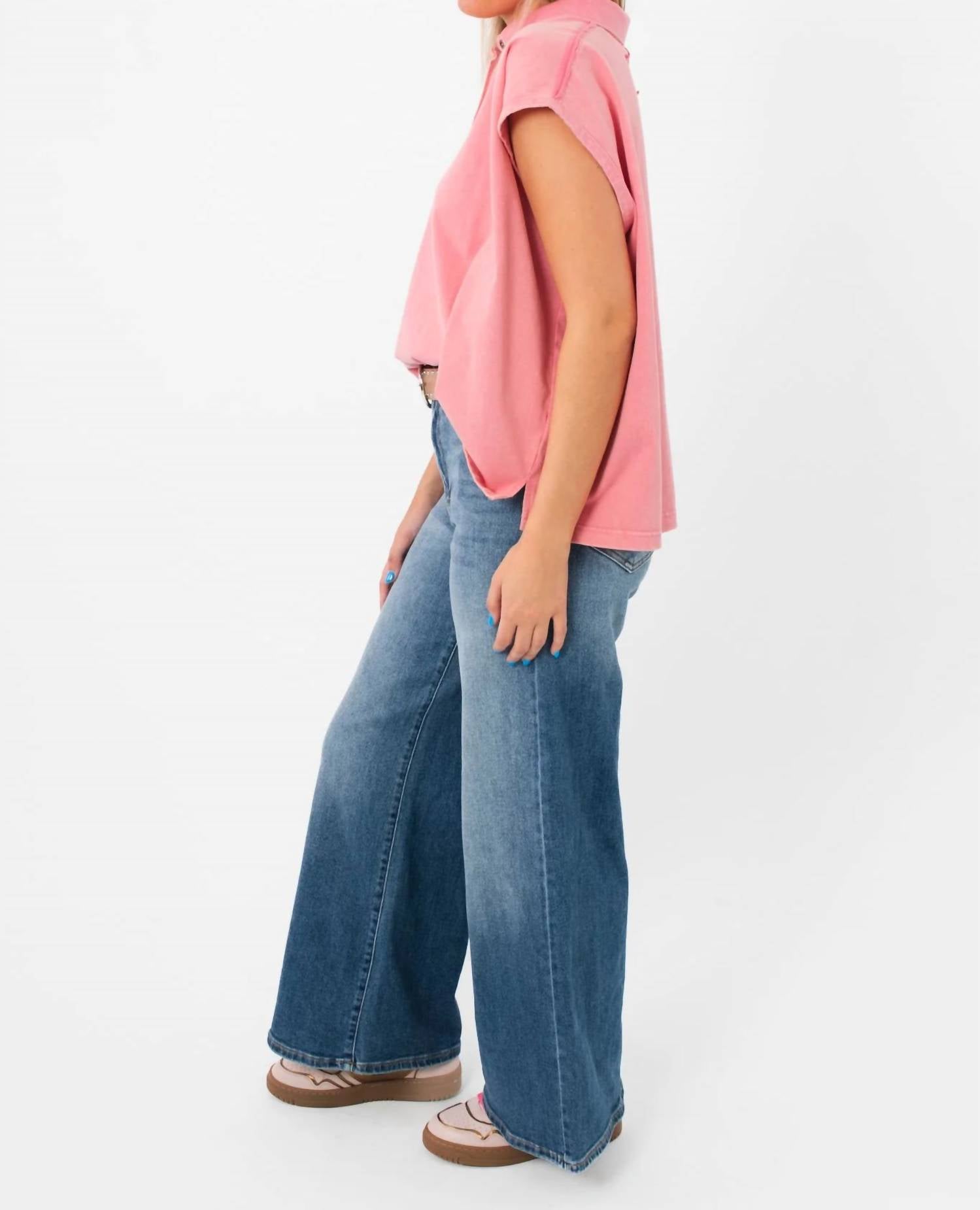Bucketlist - Double Check Sleeveless Polo Top