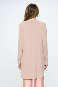 Renee C - Brushed Knit Draped Cardigan With Cashmere Feel
