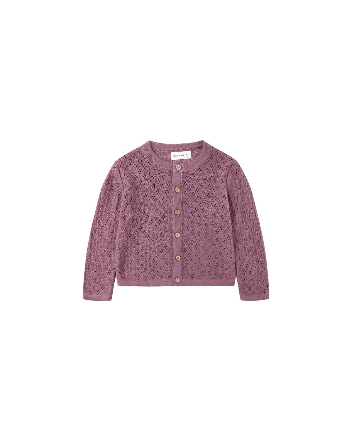 Quincy Mae - Kid's Crew Neck Knit Cardigan