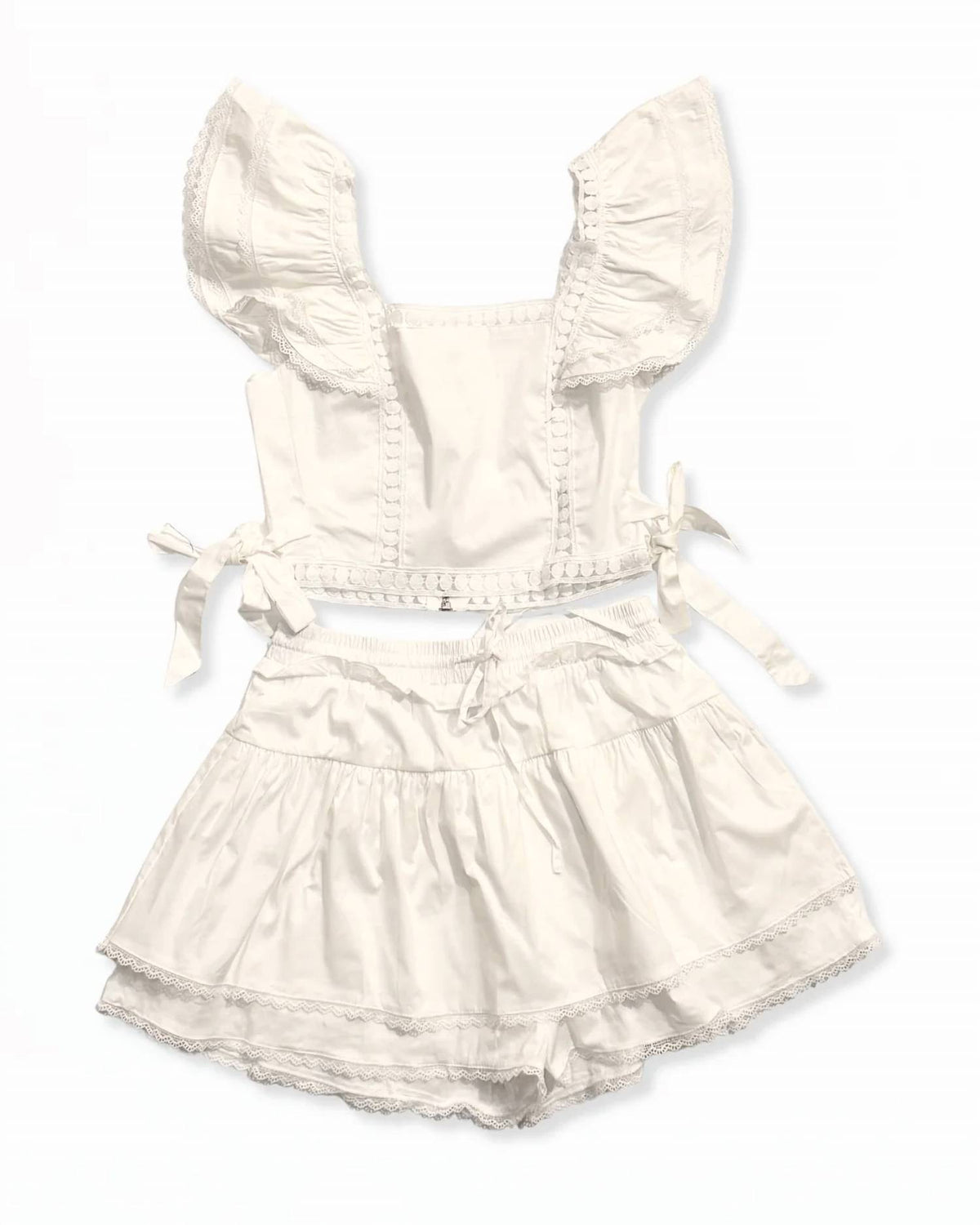 Baby Pink - Eyelet Two Piece Skort Set