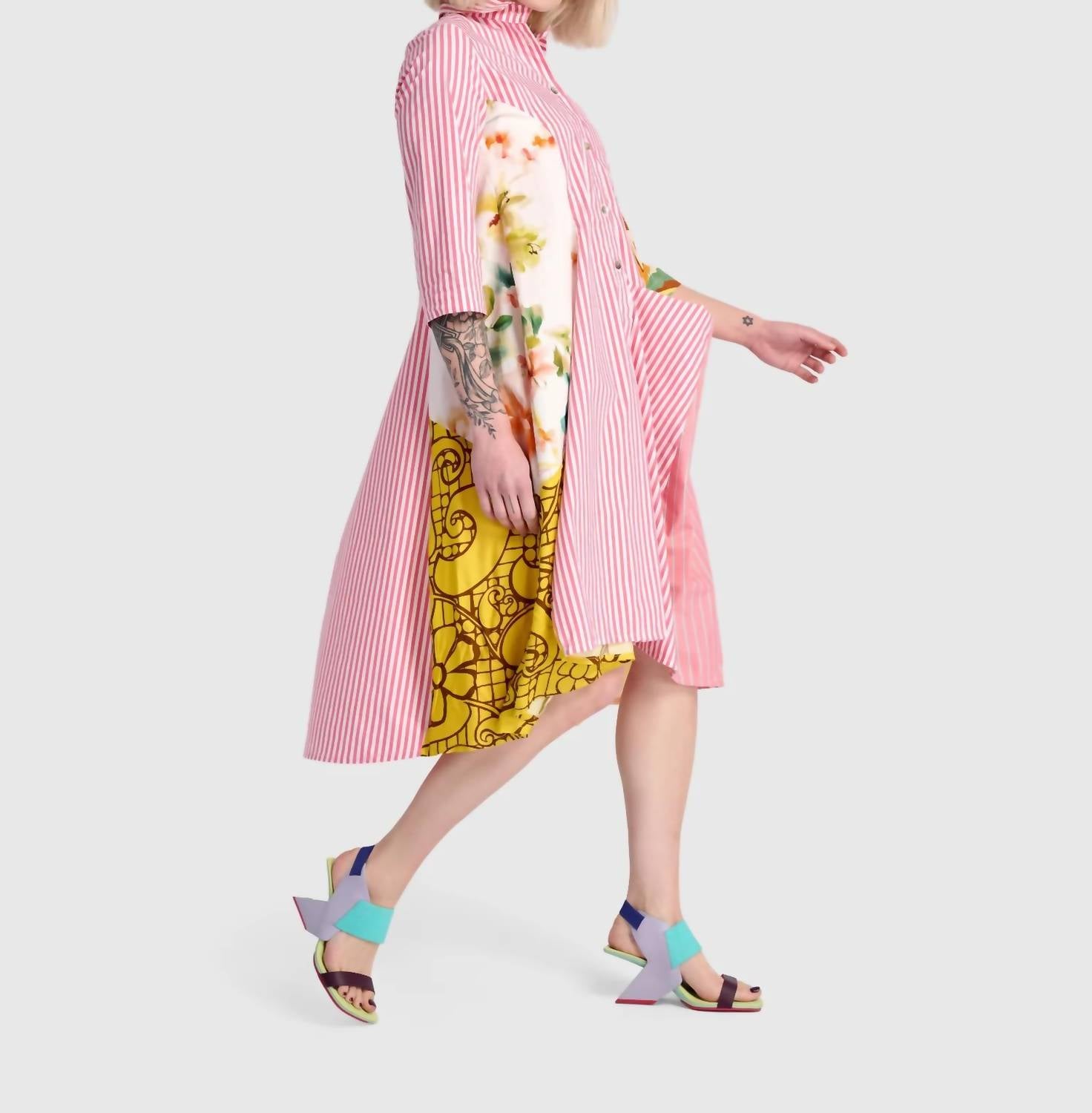 Alembika - Stripe & Floral Tunic Top