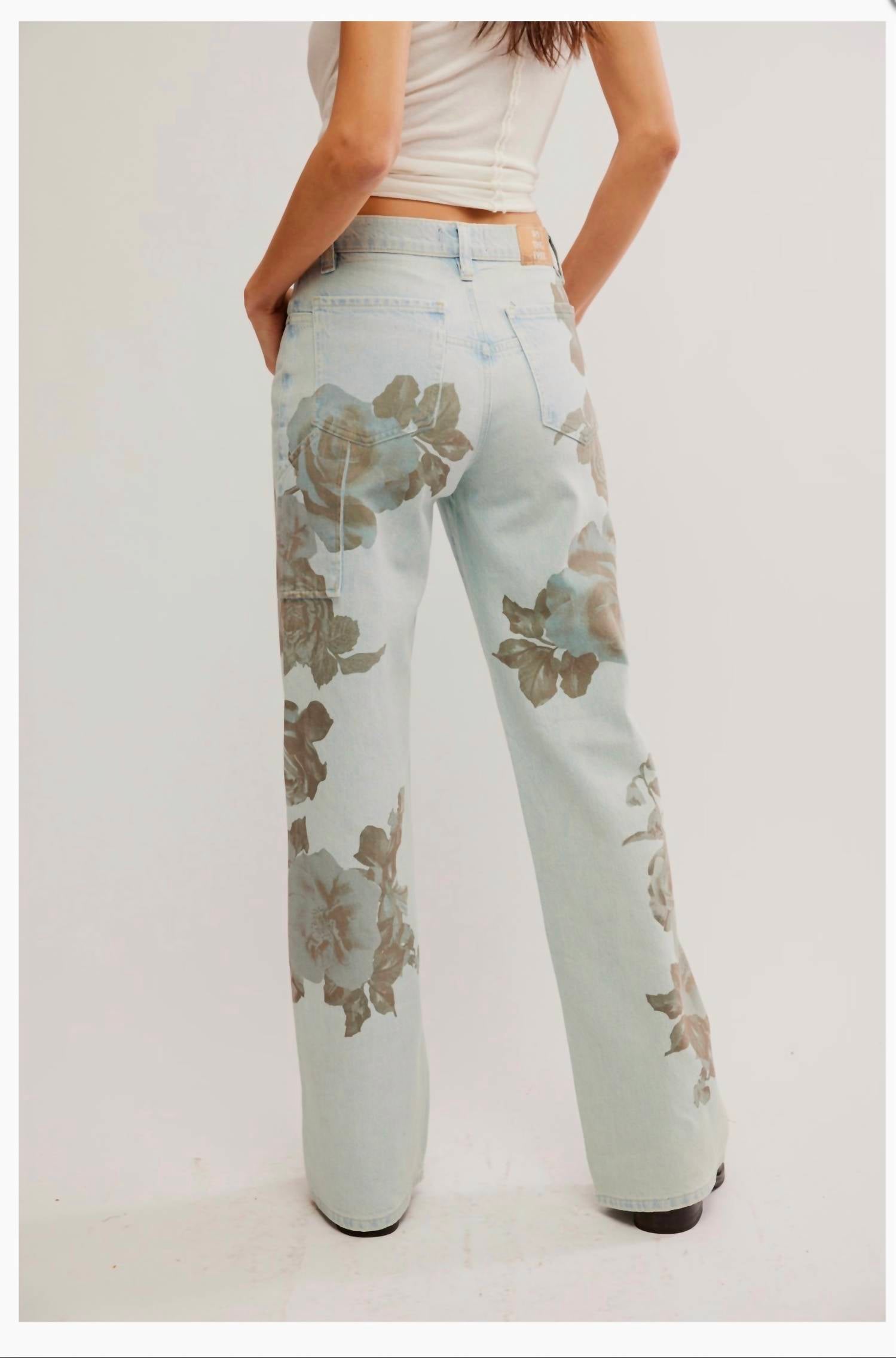 Free People Tinsley printed Jeans in blue - women's jeans - alternate view