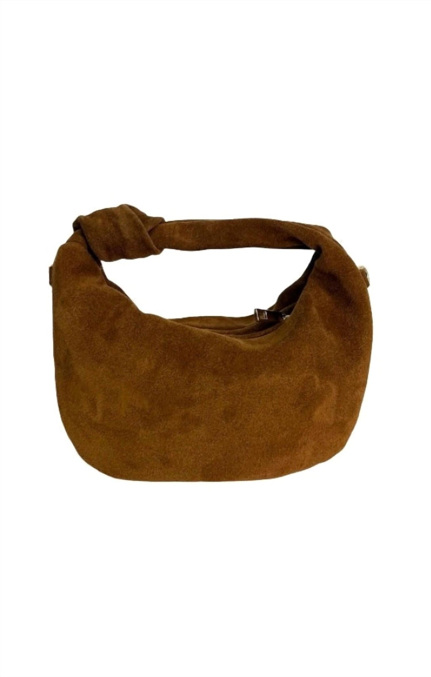 Two Amicis Women's Knot That Suede Bag in camel - women's bag