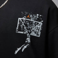 Jordan Brooklyn Hoodie in black orange white - men's shirt - alternate view