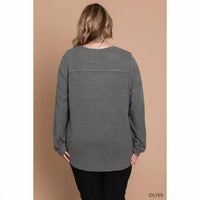 Cotton Bleu - Curvy Long Sleeve Tshirt