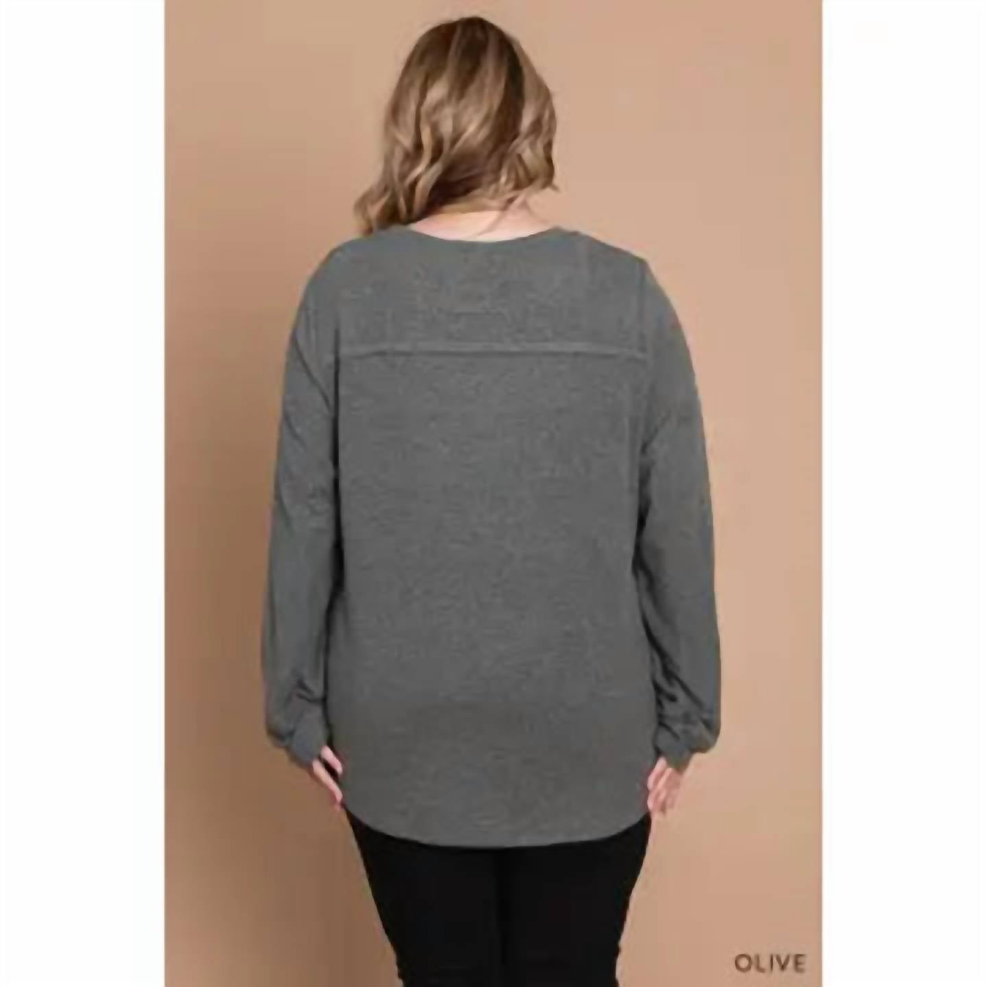 Cotton Bleu - Curvy Long Sleeve Tshirt
