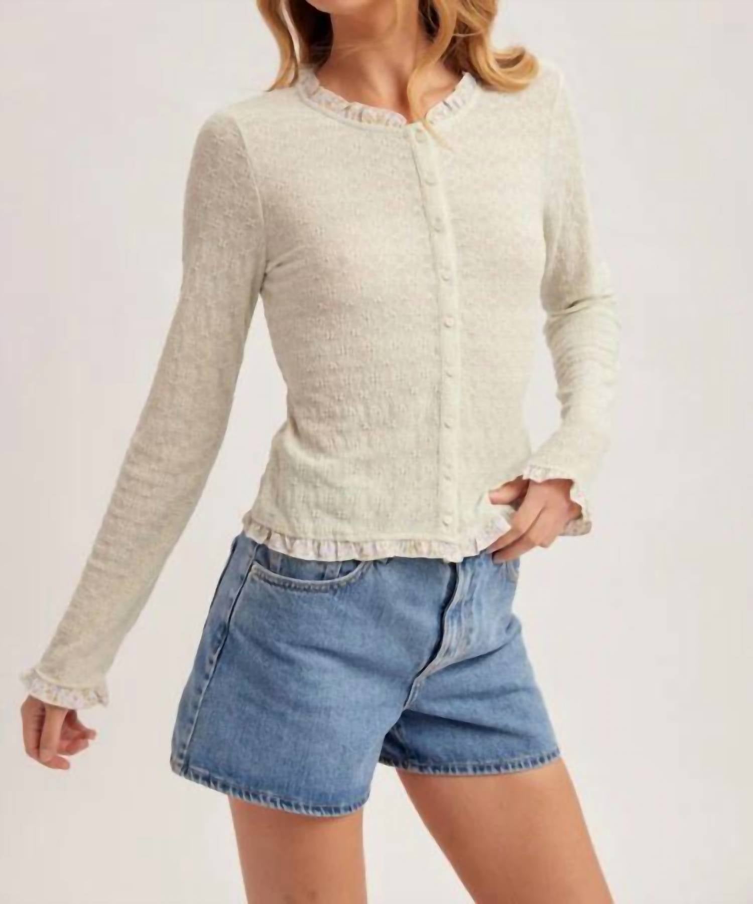 Hem & Thread - Flora Textured Long Sleeve Top