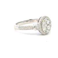 Aamiaa - 1.33 Carat Natural Diamond Oval Cluster Halo Engagement Ring