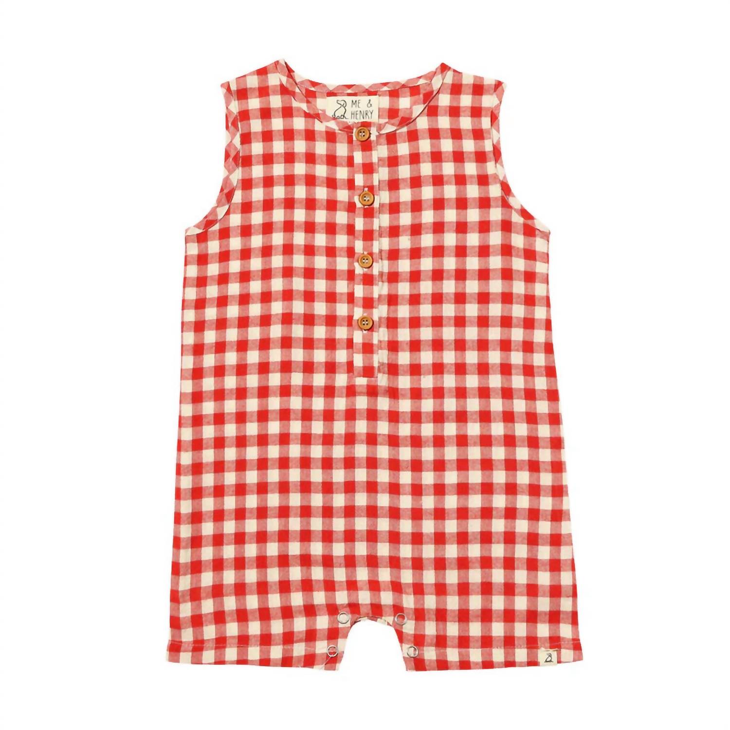 Me & Henry - Boys' Cabin Plaid Playsuit