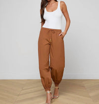 L'Agence Mariko Jogger in bone brown - women's pants