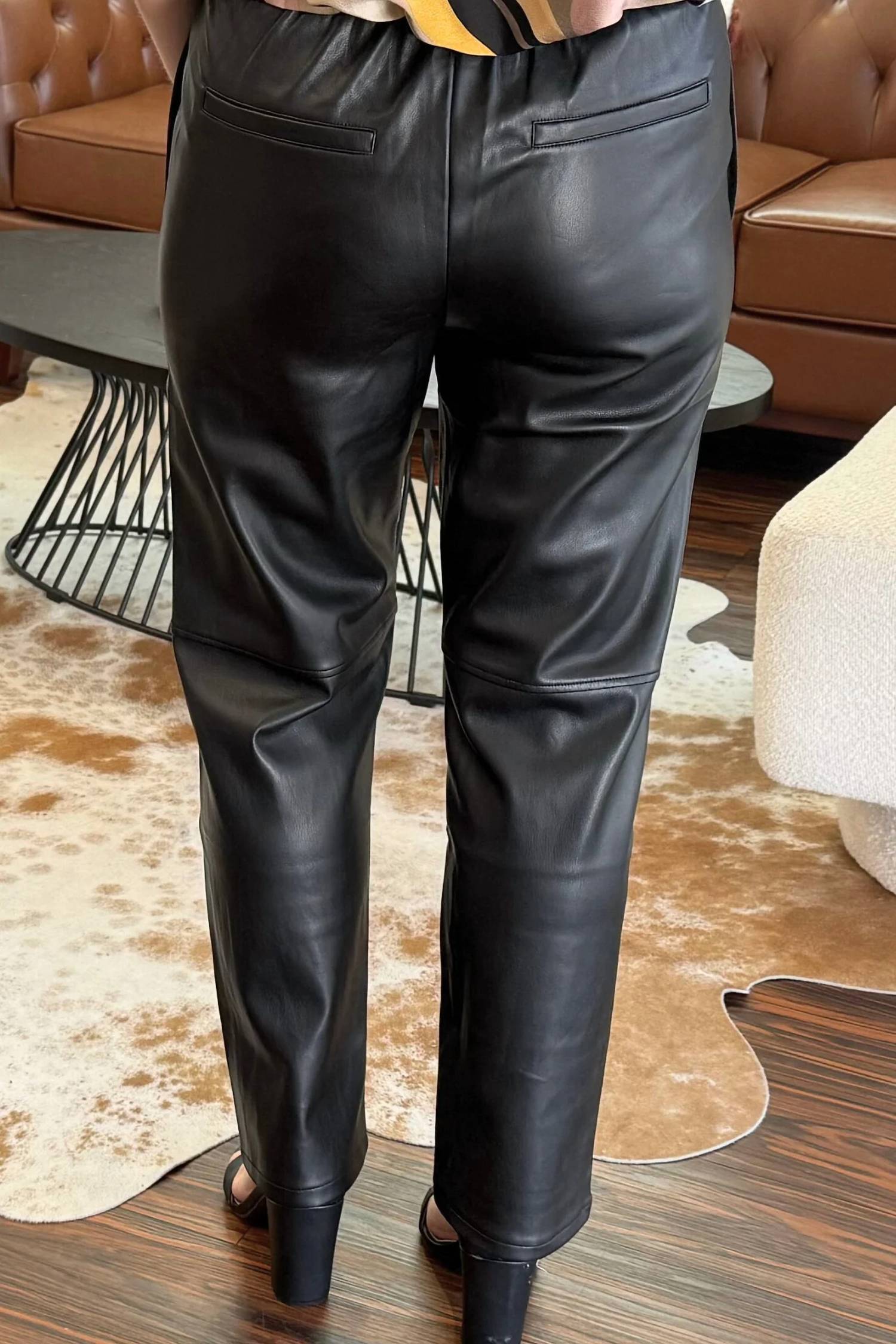 Thml - Leather Elastic Waist Pants