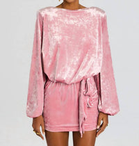 RETROFETE Elysia Velvet Dress in vintage rose - women's dress