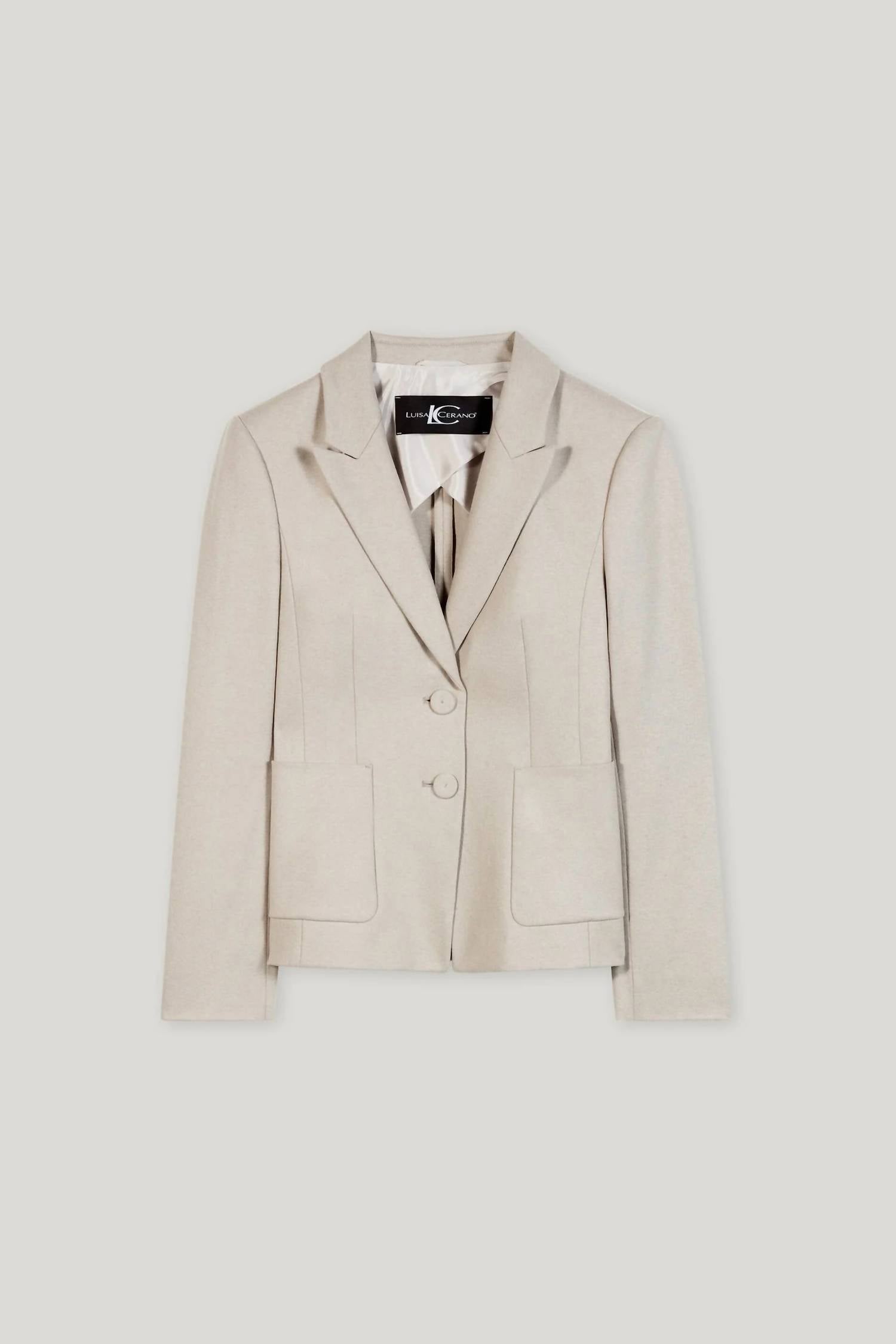 LUISA CERANO Flannel Blazer in oyster - women's jacket - view 5
