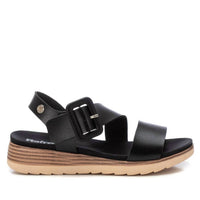 Xti Women's Cross Strap Wedge Sandals in black - women's sandal - detail view