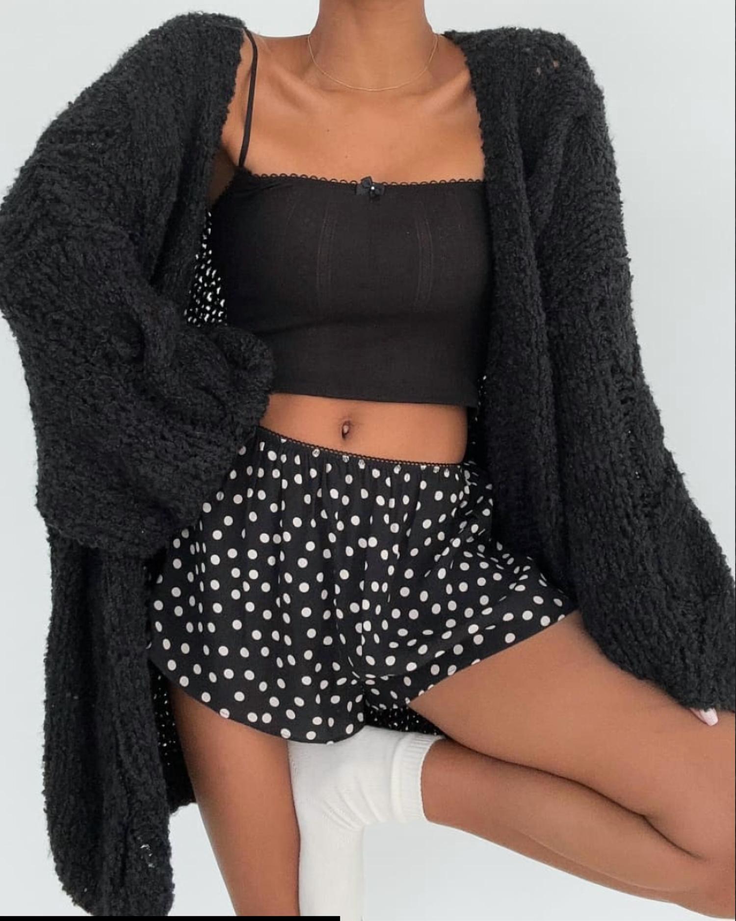 Rumored Aspen Cardigan in black - women's cardigan