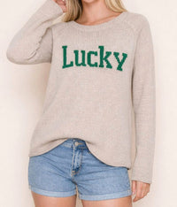 KLd. Signature Lucky Knit Sweater in beige - women's sweater
